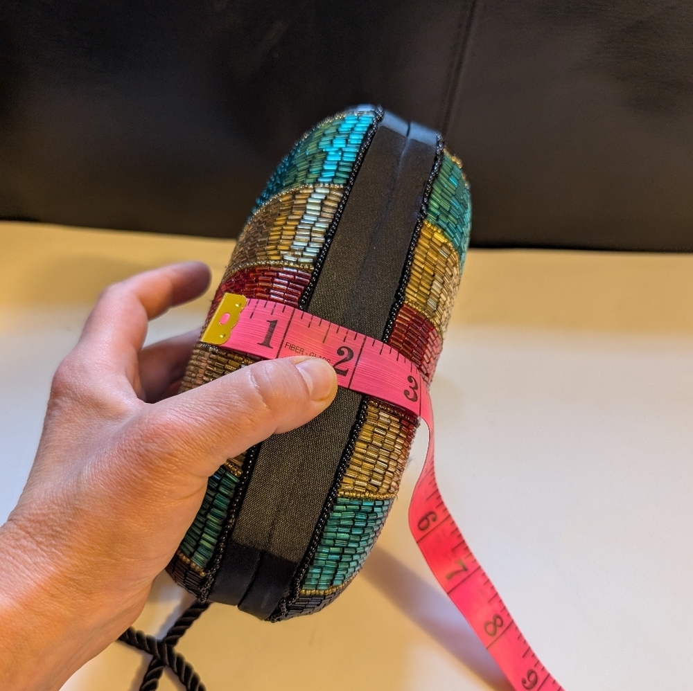 Bob Mackie Beaded Clutch in Black, Gold, Red, Teal - Picture 13 of 13